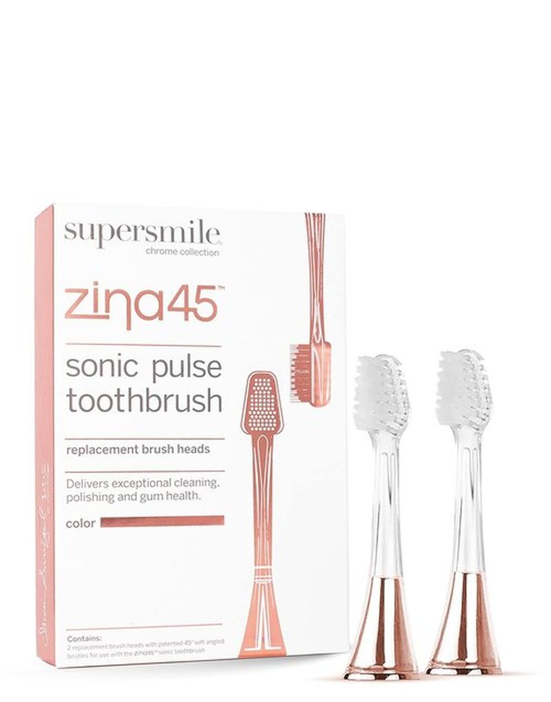 Supersmile Zina45 Replacement Brush Heads - Enhanced Cleaning for Sonic Pulse Toothbrush