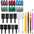 XEAOHESY 15 Pcs Nail Magnet Tool Set Magnet Plate Wand Board Magnetic Pen Stripe Nail Magnet Double Ended Magnet Wand Magnet Stick for Cat Eye Gel Polish Nail Art