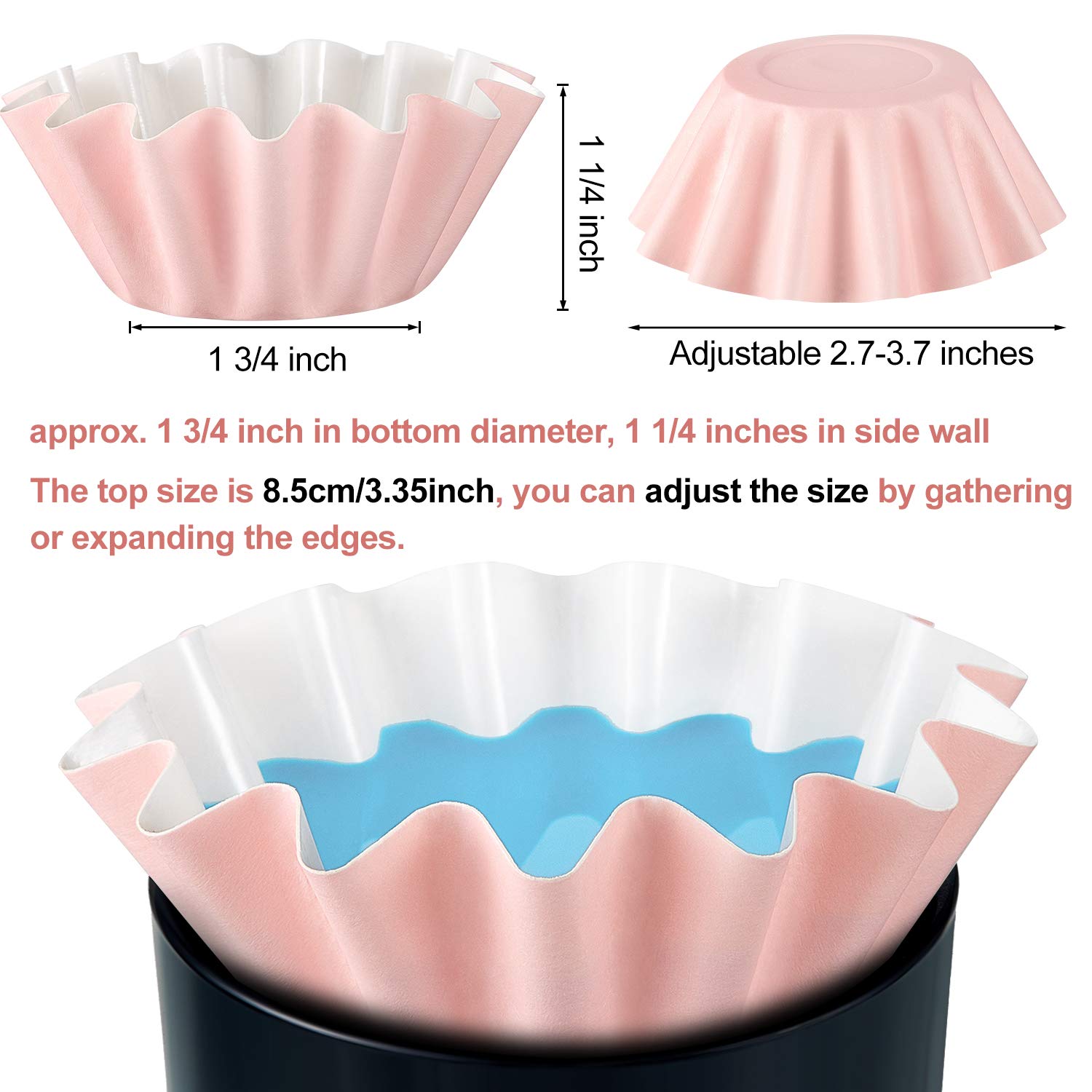 Boao Wax Melt Liners Reusable Leakproof for Any Wax Cubes Waxes Warmer Containers Cups for Scented Candle Plug in Warmers Electric Waxes Melters Burner(Pink,50 Pieces)