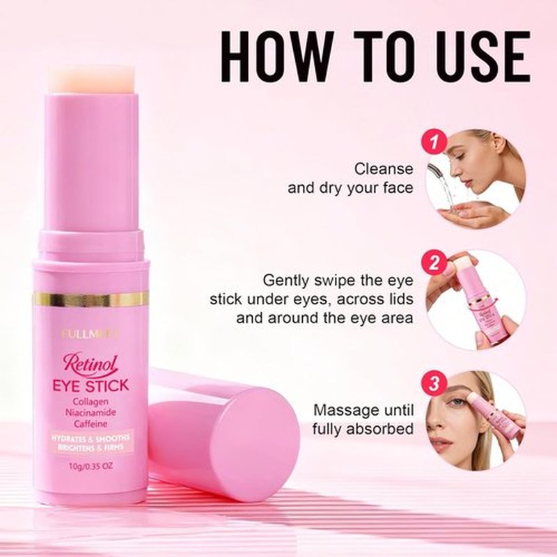 Skiennix Retinol & Caffeine Eye Balm Stick - Smoothing Under Eye Treatment for Dark Circles & Puffiness | 0.35oz/10g