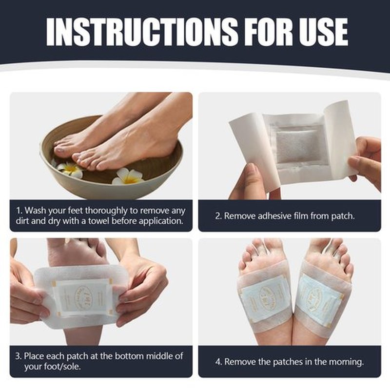 Niifawh 2 in 1 Foot Pads, Tear and Use Ginger Wormwood with Pure Natural Ginger Powder Bamboo Vinegar Wormwood, Bigger Adhesive ''Stay in Place'' All Night, 20 Pads