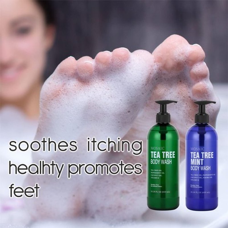 Tea Tree Body Wash with Mint & Shower Gel with Vitamin E for Jock Itch, Eczema, Ringworm, Body Odor, Body Wash Women & Men with Added Body Oils,LARGE 20.2 FL Oz Bottle (Tea Tree Mint, Pack of 2)