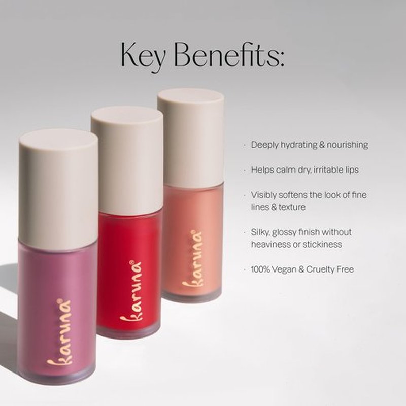 Karuna Skin - Tinted Lip Oil, Soothing & Moisturizing Lip Products with Peptides, Antioxidants, Hydrating Flattering Vegan Lip Tint (Dream)