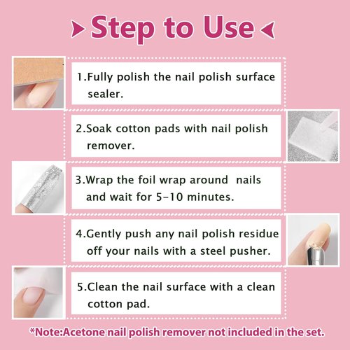 Nail Foil Wraps 300PCS, Nail Foils Soak Off Foil Wraps for Nail Removal, Gel Nail Polish Remover, Soak off Gel Remover With Large Cotton Pads