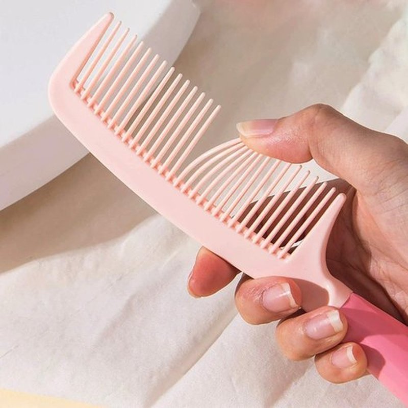 4 Pieces Hair Brush Hair Comb Set For Women Girls Gift Cute shaped Hair Comb Hair Brush Handheld Mirror Set Travel Detangling Comb Massage HairBrush with Air Cushion For Wet Dry Hair (Pink)