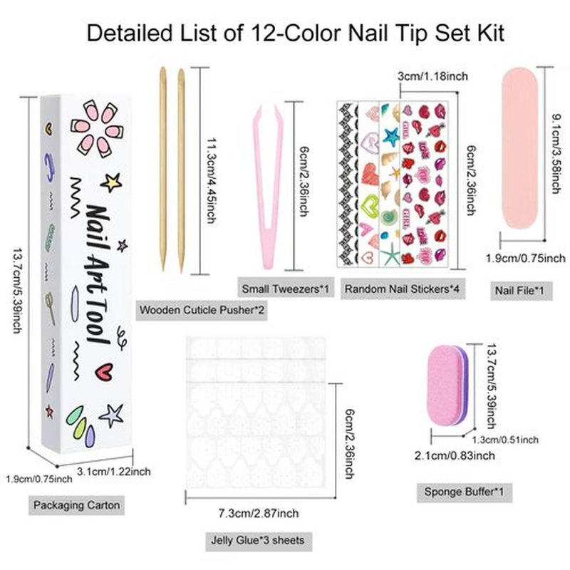 12 Color Coffin Press on Nails Nude Pink Fake Nails Pure Color False Nail Light Color Glue on Nail Reusable Glossy Full Cover Artificial Acrylic Medium Stick on Nail for Women DIY Manicure 288 Pcs