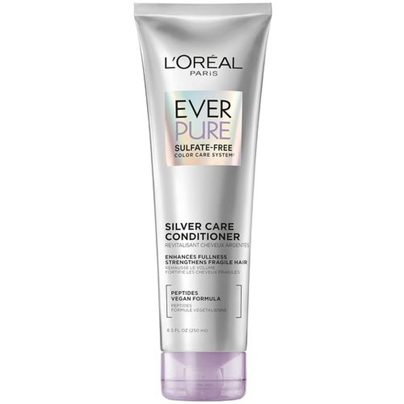 L'Oreal Paris EverPure Silver Care Conditioner - Brightening & Nourishing for Gray Hair | Vegan Formula, 8.5 Fl Oz