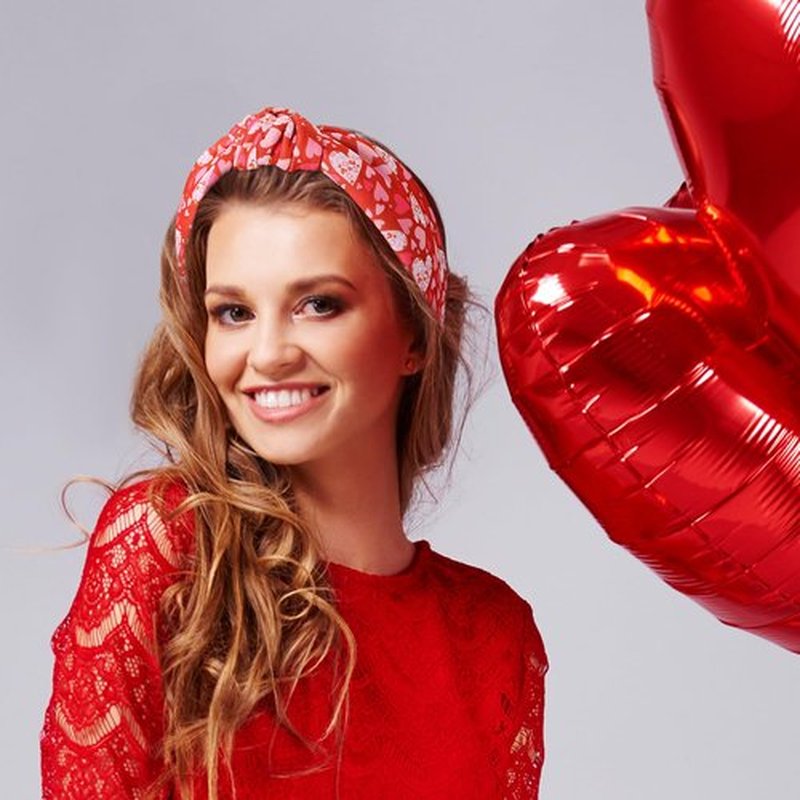 IDDFEVE 3Pcs Valentine's Day Headbands for Women, Heart Love Holiday Knotted Hair Hoops, Festive Gift Hair Accessory (Colorful Heart)