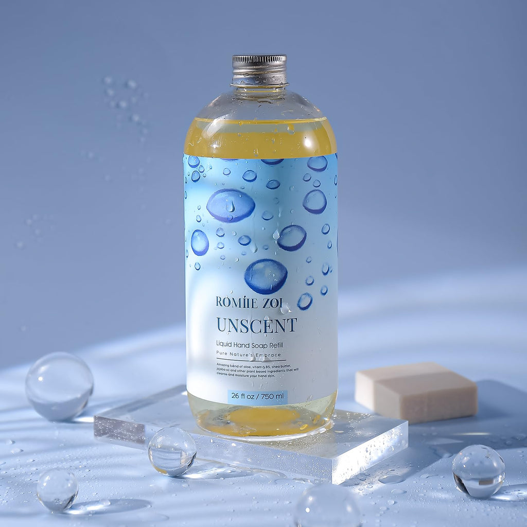 ROMIIE ZOI Liquid Hand Soap Refill, Unscented, Gentle & Moisturizing Formula, 750 ML/ 26 FL OZ