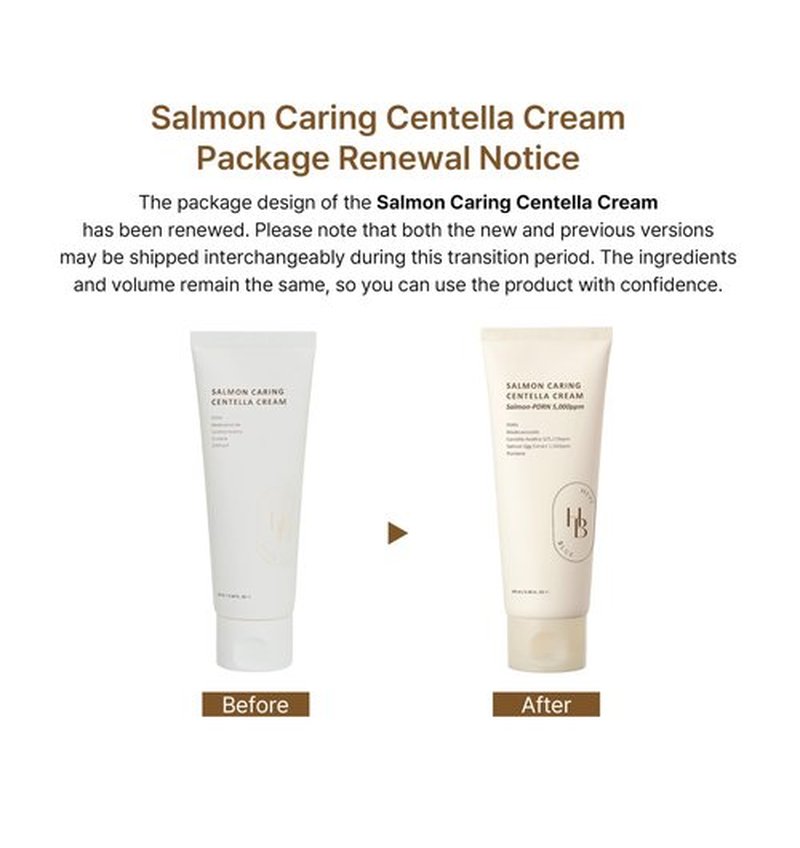 HEVEBLUE Salmon Caring Centella Cream - Salmon PDRN, Salmon Egg Extract, Centella, Madecassoside, Improve Skin Moisture Loss, Restore and Rejuvenate, Low Irritation, Korean Skincare, Valentine Gift