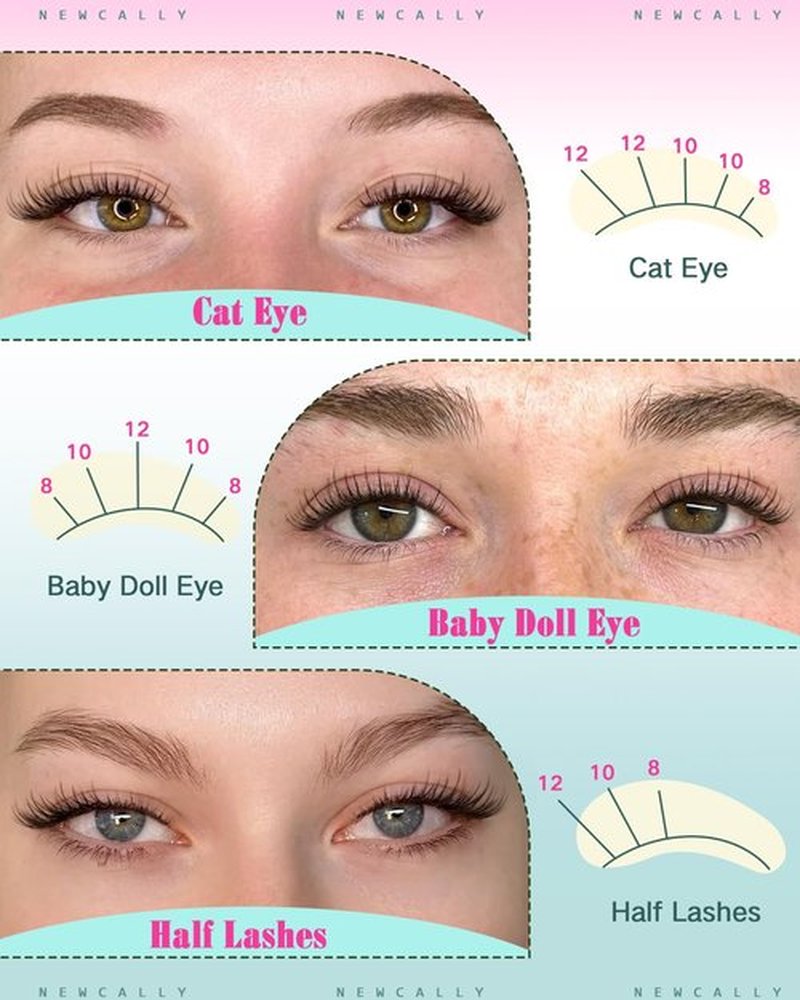 Natural Lash Clusters Kit Short 8-12MM Eyelash Clusters Wispy Cluster Eyelash Extensions Lash Extension Kit C-Curly Cluster Lashes Long-lasting Effect by Newcally