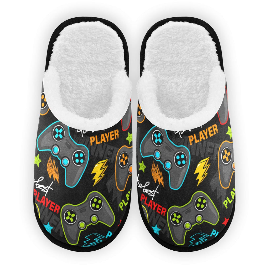 Umidedor Colorful Video Game Mens Slippers Soft Non-Slip Indoor House Slippers Home Shoes for Bedroom Hotel Travel Spa