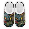 Umidedor Colorful Video Game Mens Slippers Soft Non-Slip Indoor House Slippers Home Shoes for Bedroom Hotel Travel Spa