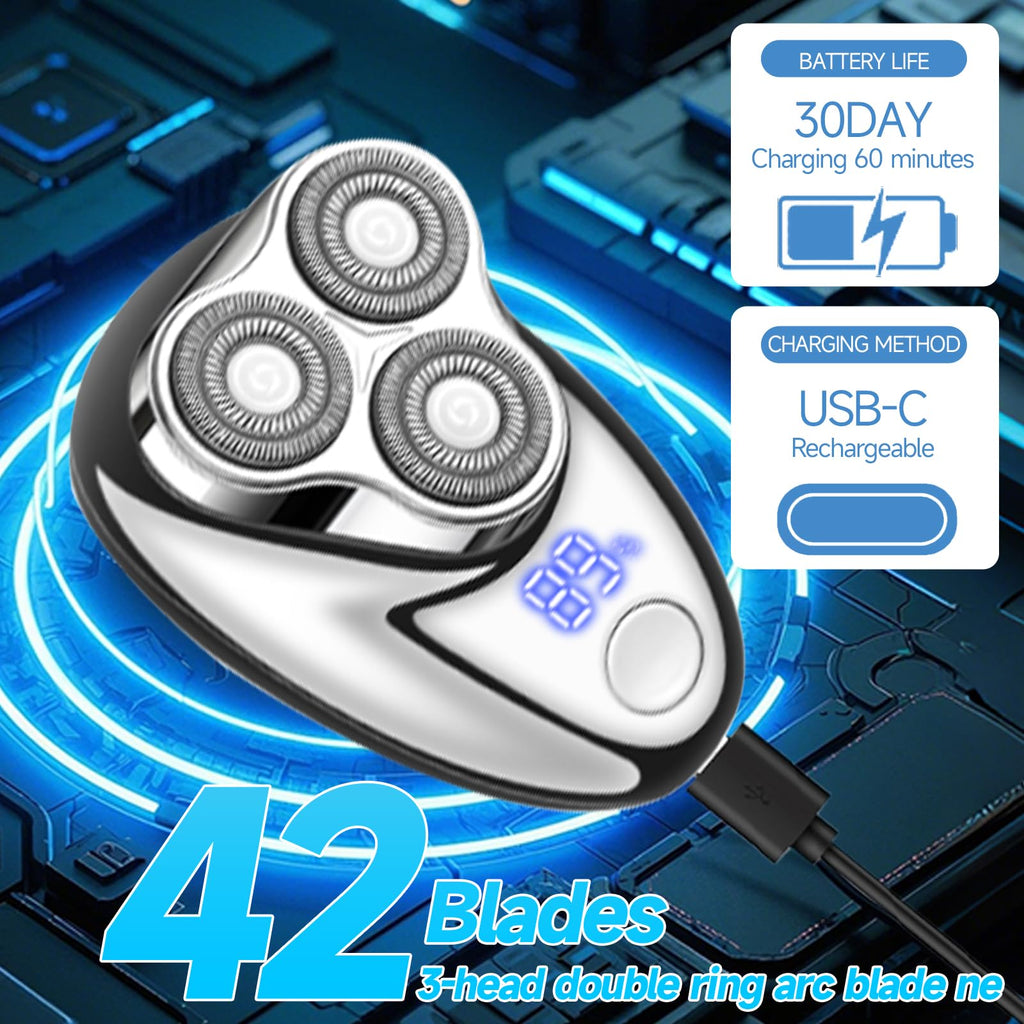 Mini Electric Shaver, Mini Portable Razor, USB Rechargeable Waterproof Shaver for Travel Office,Wet & Dry Electric Pubic Trimmer, Waterproof Body Groomer (for Men)
