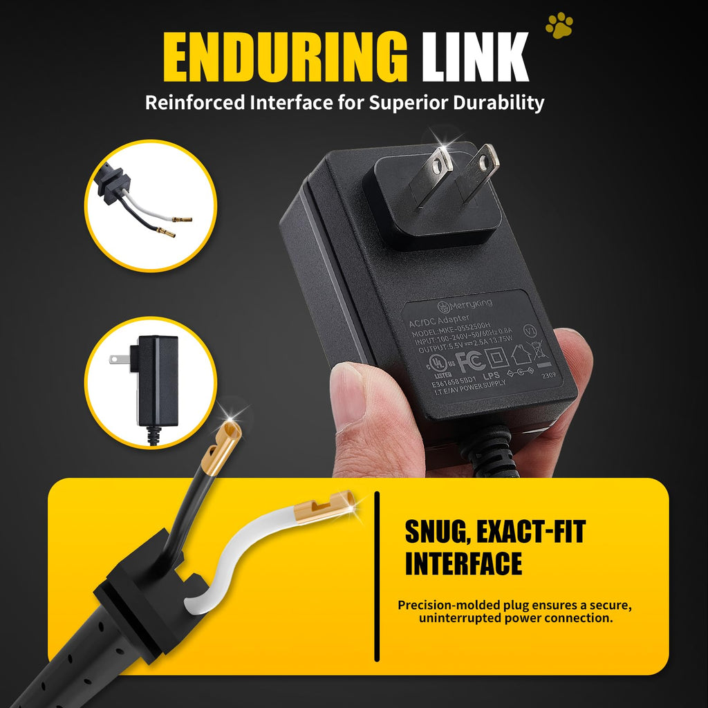 Replacement Cords Compatible with Andis Excel SMC Clippers - 12ft Long, Black (3 Packs)