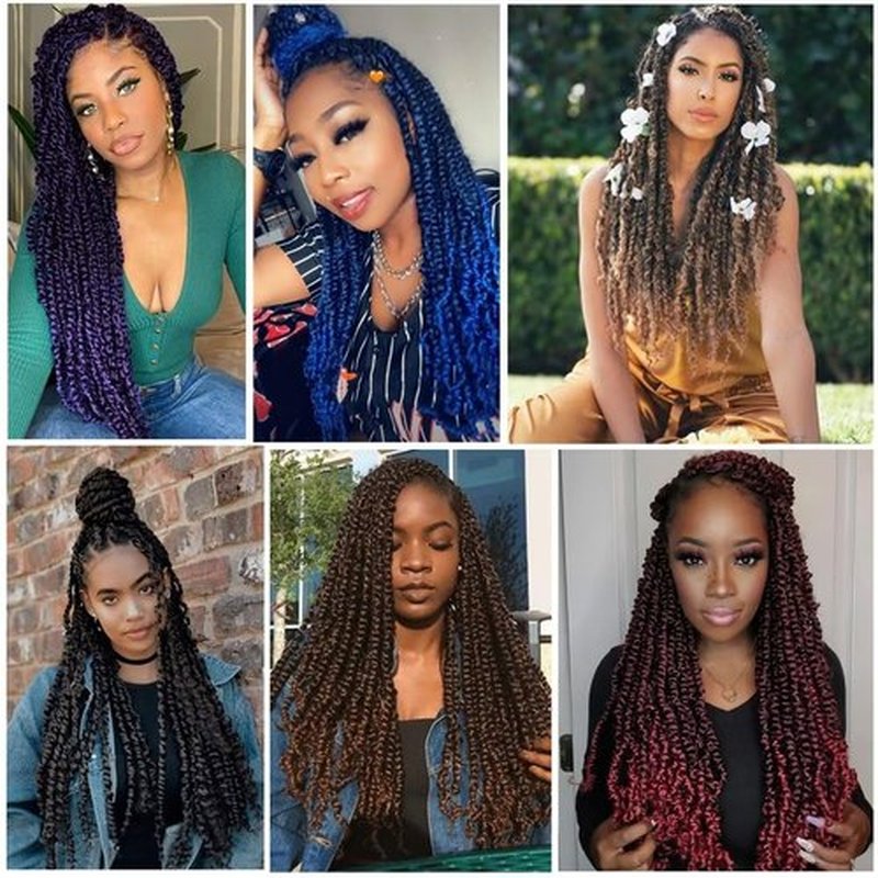 14inch Purple Water Wave Crochet Hair 6 Packs Ombre Passion Twists Crochet Hair Extensions, Synthetic Crochet Hair, Bohemian Locs Braiding Hair(14inch T1B/Purple#)