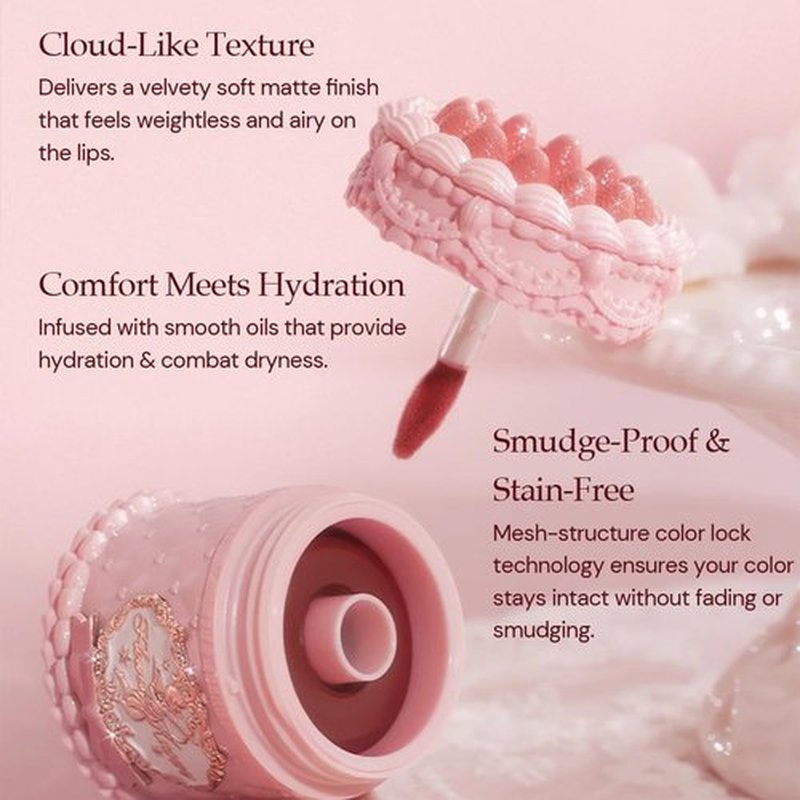 Flower Knows Strawberry Cupid Cake Lip Cream,Long Lasting Dusty Rose Matte Lipstick,Hydrating Lip Stain,Transfer & Smudge-Proof Velvet Liquid Lipstick for Girls&Women,0.17 Fl Oz(V04 Meredith)