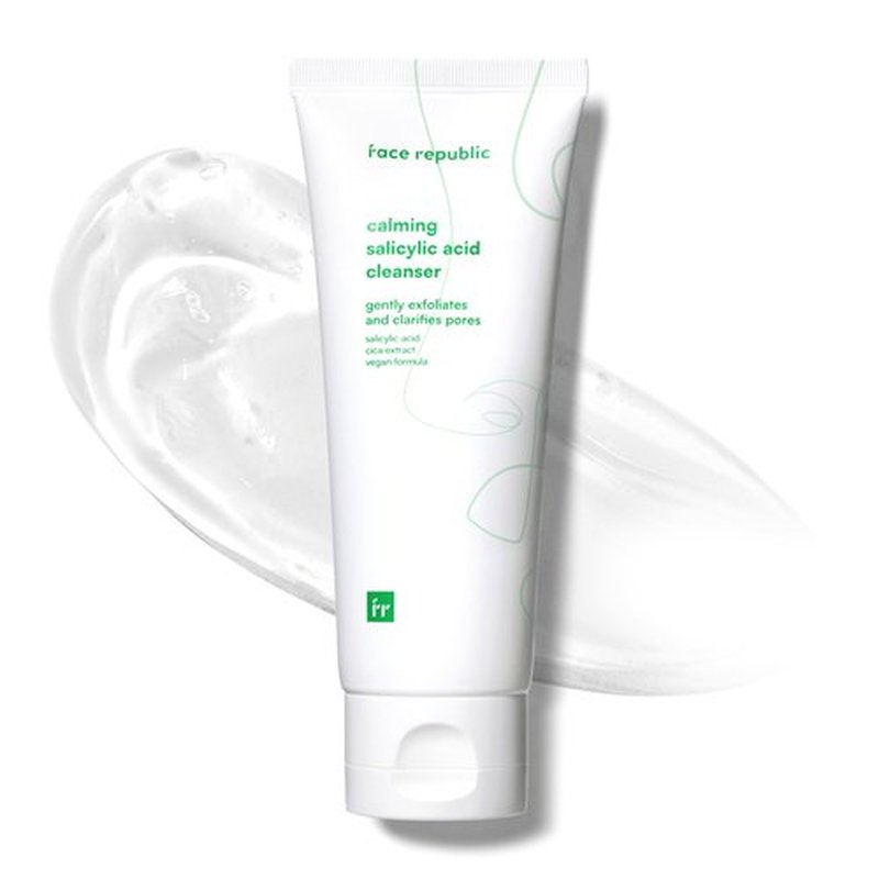 Face Republic Calming Salicylic Acid Cleanser 100ml 3.38 fl oz | Acne Care, Low pH Gel Foam | Calming, Clarifying, Oil Control | Salicylic Acid, Centella Asiatica, Tea Tree | Vegan Korean Face Wash