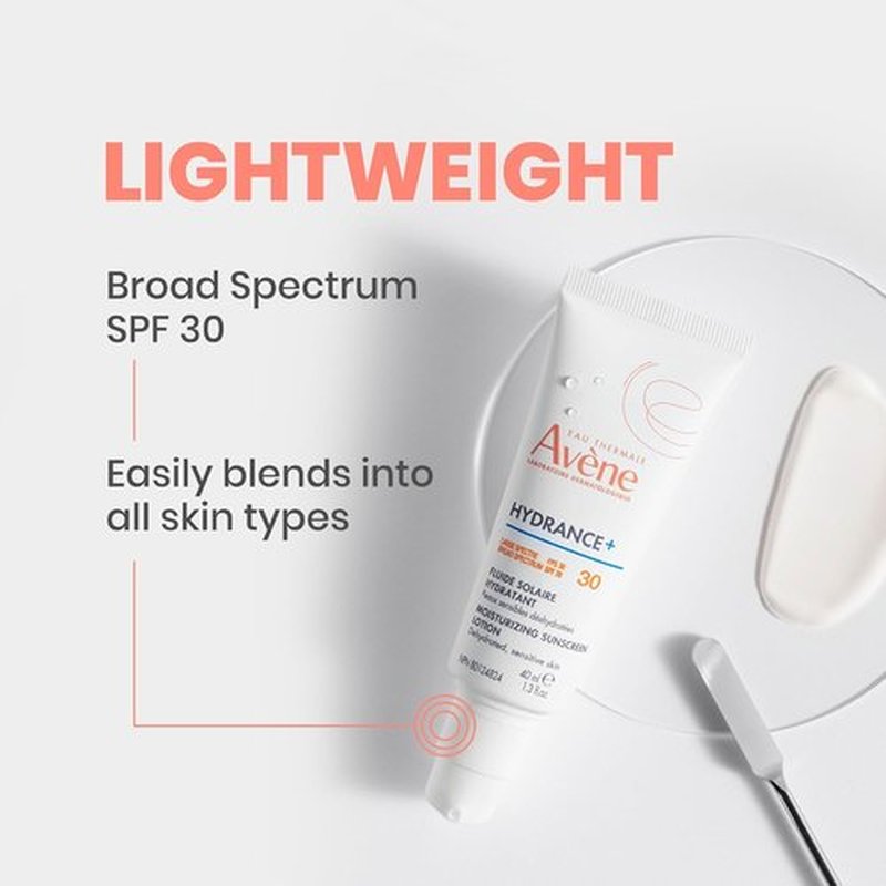 Avène Hydrance+ Moisturizing Sunscreen Lotion - SPF 30 | Hydrating Formula, 1.3 Fl Oz