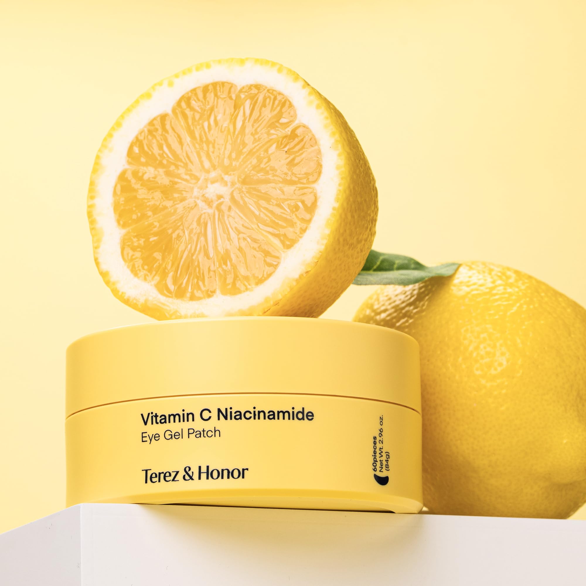 Terez & Honor Vitamin C Eye Patches - 60 Pcs Korean Brightening & Hydrating Under Eye Masks with Tranexamic Acid, Hyaluronic Acid - Dark Circles, Puffiness & Wrinkle Hydrogel Pads, Vegan, No Fragrance
