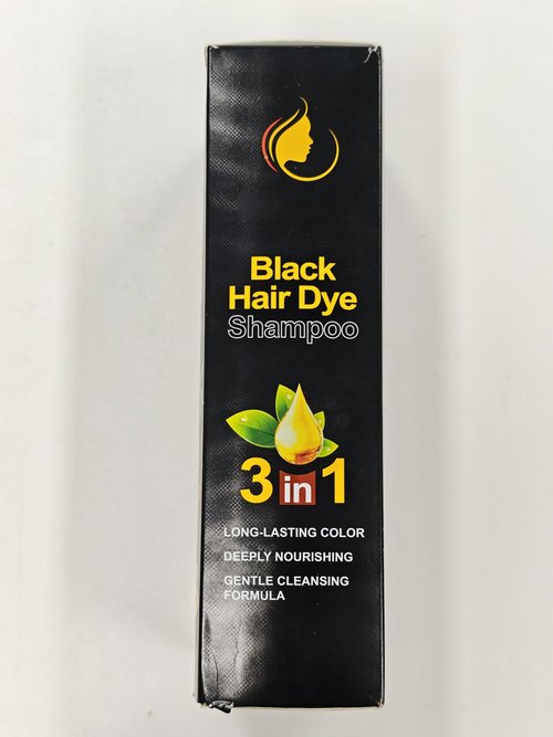 ALIVER Hair Dye Shampoo (Black) - 3-in-1 Natural Herbal Essence: Coloring, Nourishing, and Hair Growth Promoter - 500ml, Hypoallergenic and Harmless for Scalp Care
