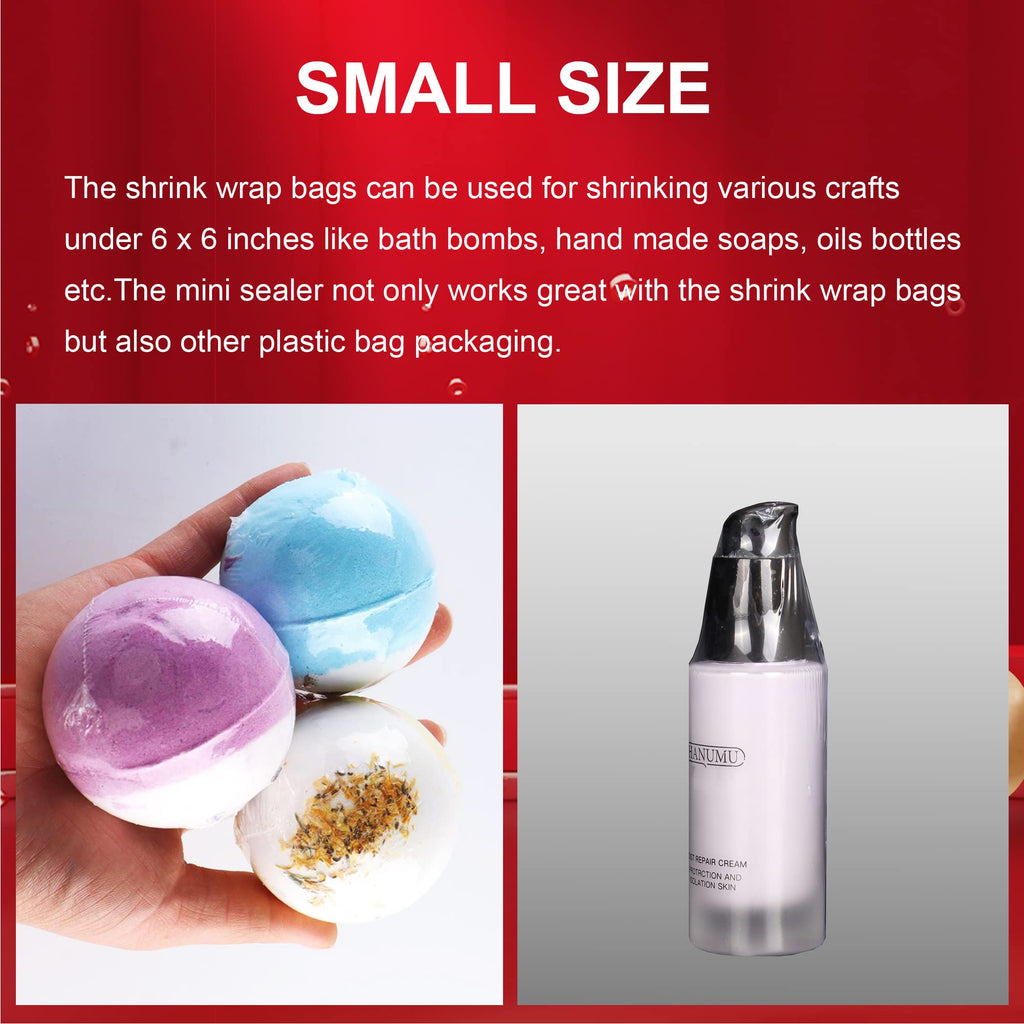 200Pcs Shrink Wrap Bags 6x6 Inches Clear PVC Heat Seal Bags for Soap Sleeve Packaging, Bath Bomb,Shoes,Jars,Gift,Tumbler,Heat Sublimation Film for Homemade DIY Projects