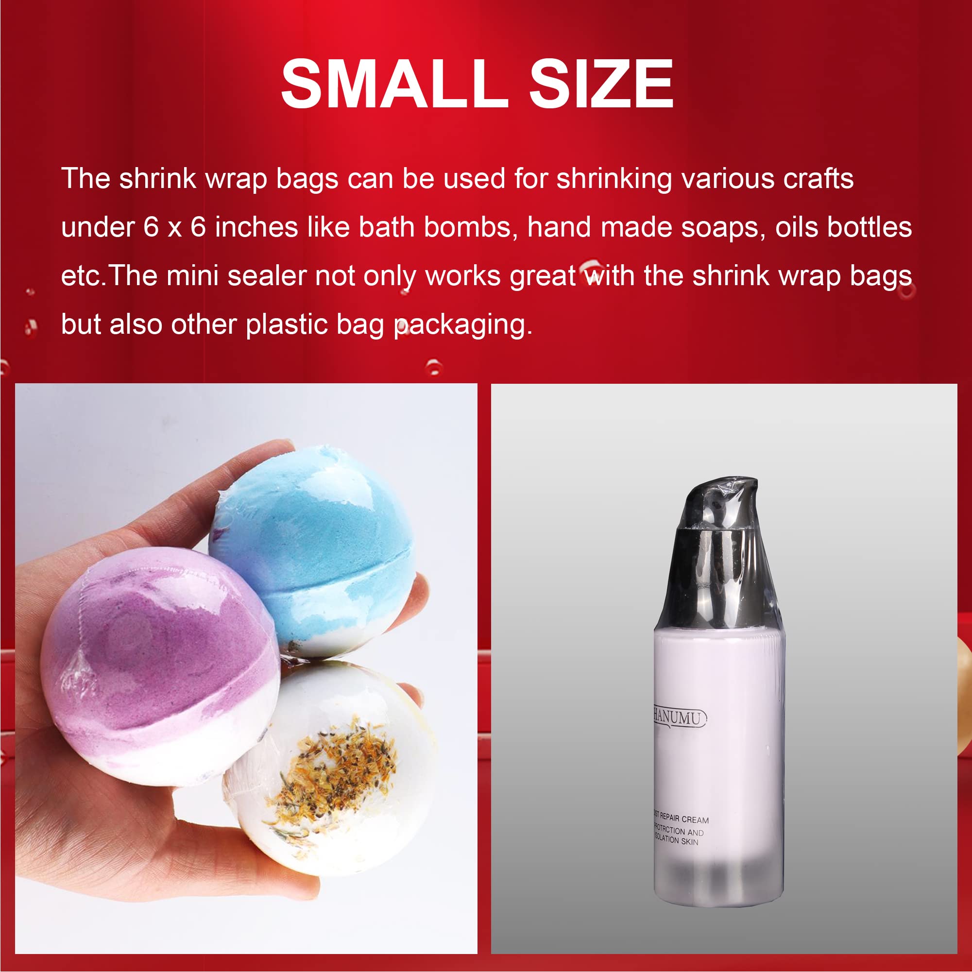 200Pcs Shrink Wrap Bags 6x6 Inches Clear PVC Heat Seal Bags for Soap Sleeve Packaging, Bath Bomb,Shoes,Jars,Gift,Tumbler,Heat Sublimation Film for Homemade DIY Projects
