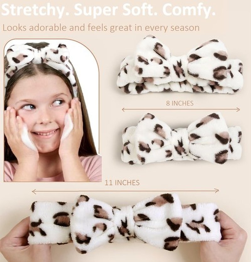 Huachi Spa Headband for Women Washing Face Girls Skincare Headbands Makeup Cheetah Print Leopard Face Wash Head Band Animal Print Christmas Gifts for Teen Girls
