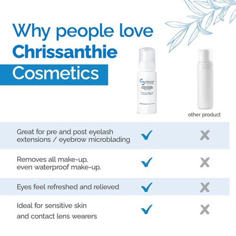 Dr Chrissie All-in-One Eyelid and Eyelash Cleanser for Extensions, Lash Extension Kit Essential, Enriched with Tea Tree Oil, Helps Ease Tired Eyes, 50 ml - EyeCleanse