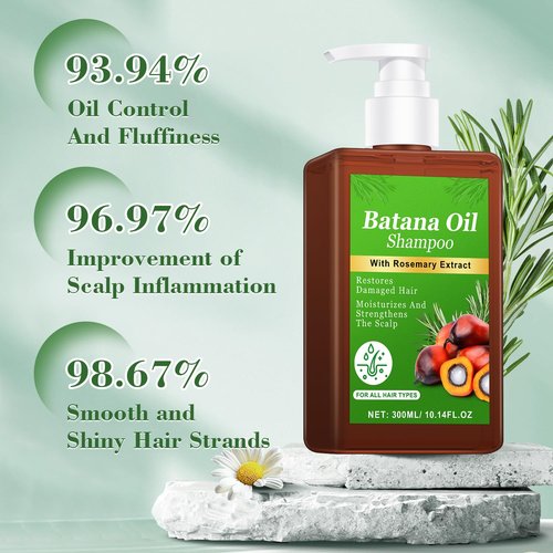 Batana Oil Shampoo -Promote Hair Growth,Rosemary Shampoo,Nourishes Scalp, Reduces Breakage & Adds Shine,Reduces Hair Loss (Batana Shampoo-(10.1 fl oz))