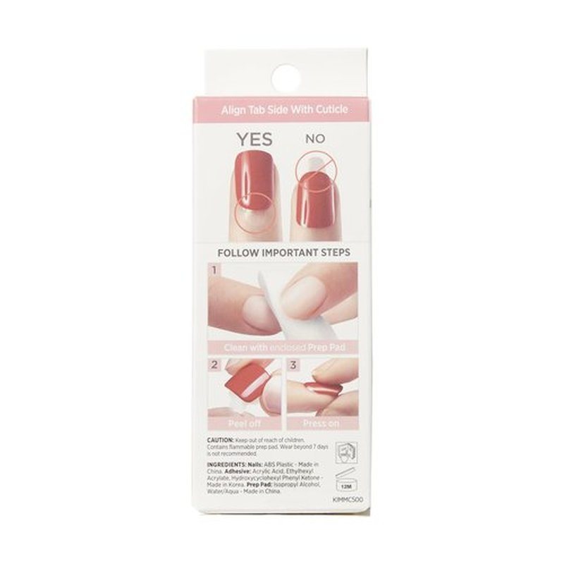KISS Impress No Glue Press-On Nails Natural Color, Rhinestone Accents, Includes 30 Nails, Prep Pad, 1 Manicure Stick, 1 Mini File - Beloved