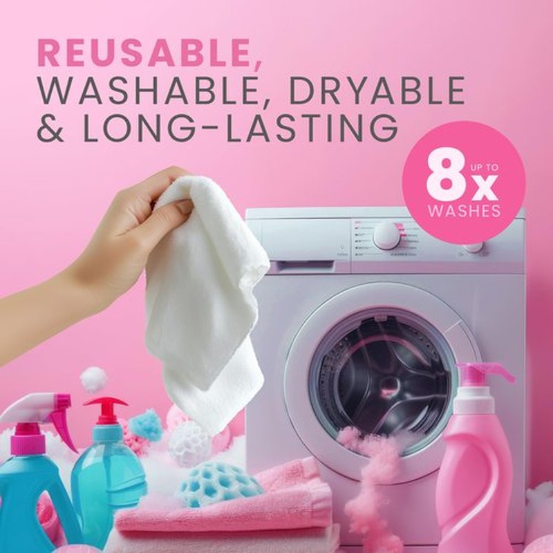 Raine Allure Makeup Remover Cosmetic Towels, Reusable (25 Count, 200 Uses) and Disposable Face Towel, Machine Washable, Ultra Soft, Removes All Types of Makeup, Specifically Made for Face and Body