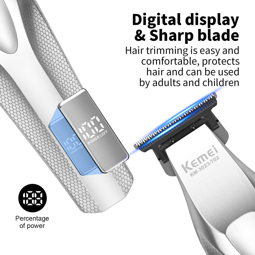 KEMEI Zero Gap Cordless Hair Trimmer Beard Clipper for Men KM-3023-702