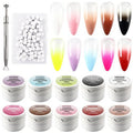 TADOPRO Ombre Gel Nail Polish Kit- 10 Colors Patting Gel Polish & 100 Mini Nail Sponges for Ombre & Grabbing Pen, Gradient Gel Nail Blush Blooming Aura French Nail Art Manicure Kit for DIY Home Salon
