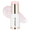 Skiennix Clear Dewy Marble Highlighter Stick - Buildable Glow for Face & Body | Vegan, 15g/0.53fl. Oz, Pink Silver