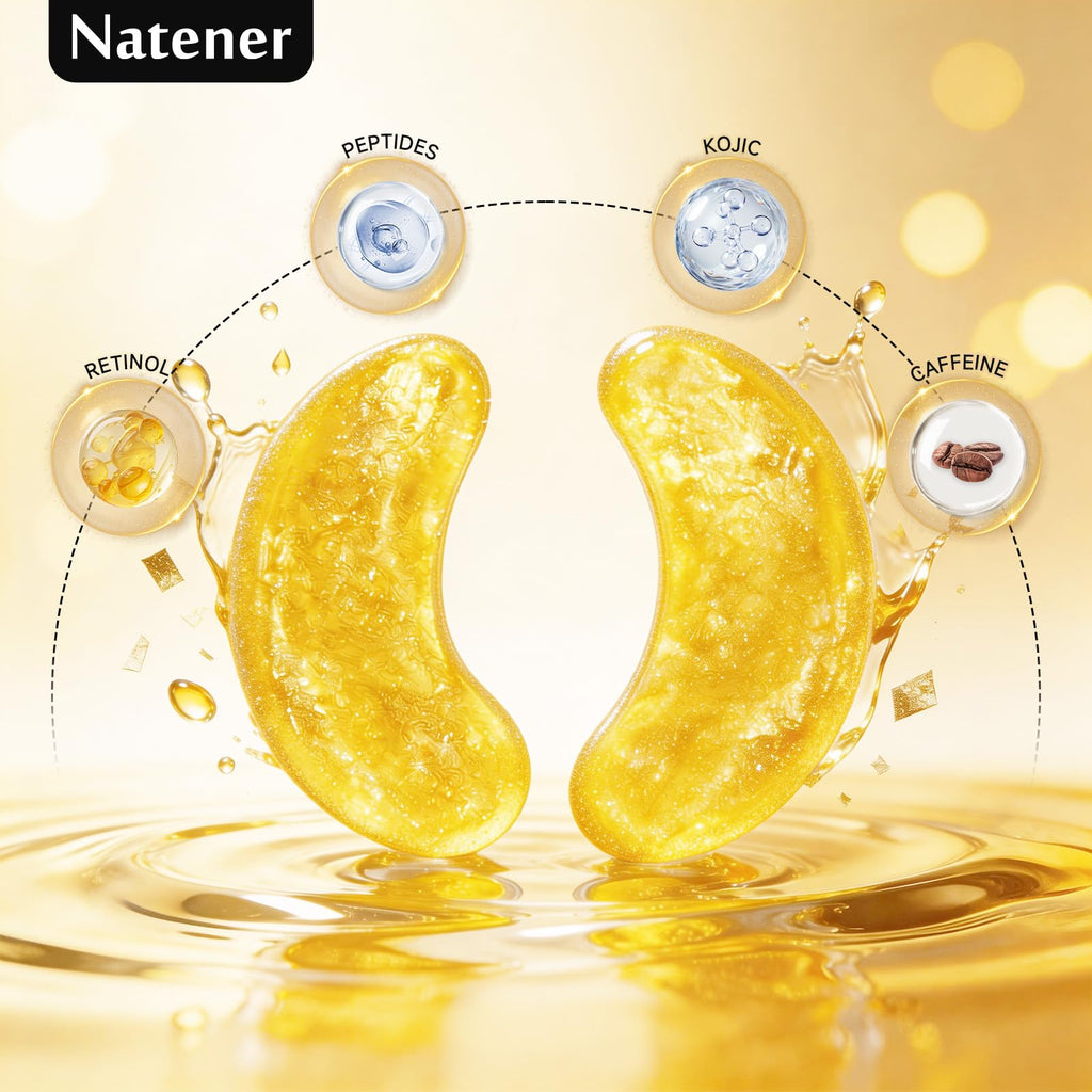 30 pairs 5%PDRN Under Eye Patches, 24K Gold Eye Patches for Puffy Eyes, Dark Circles, Under Eye Bags & Wrinkle | Collagen, Retinol, Hyaluronic, Peptides, Kojic Acid, Caffeine, Korean Skincare Eye care