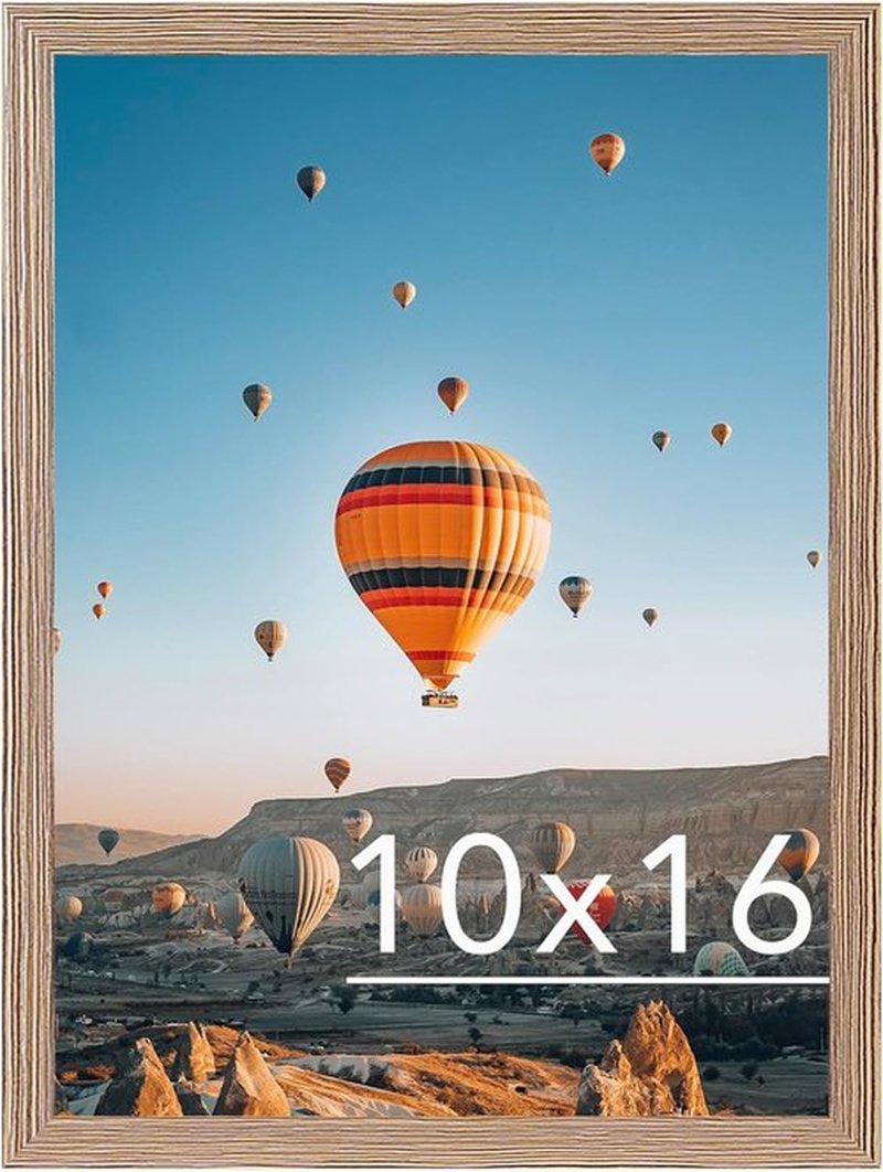 JCJMY 10x16 Rustic Brown Picture Frame - Versatile Wall Mounting for Horizontal or Vertical Display