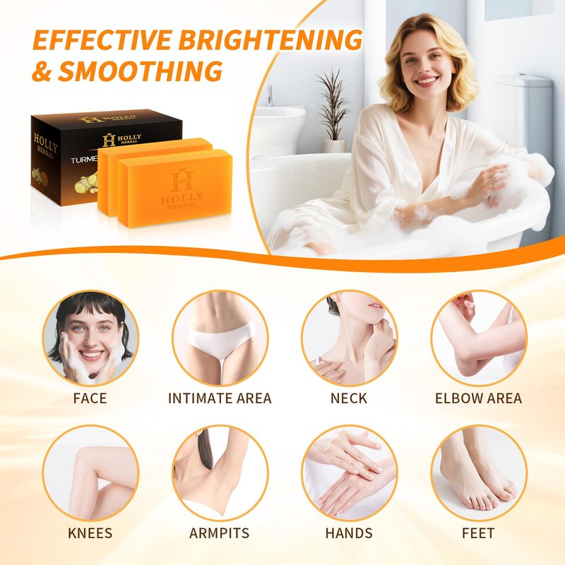 XXL 2 Pack Turmeric Soap Bar - Kojic Acid Soap Dark Spot Remover & Scars - Original Japanese Complex Vitamin C Collagen Shea Butter Retinol Acid Dark Spot Remover for Face Body Skin