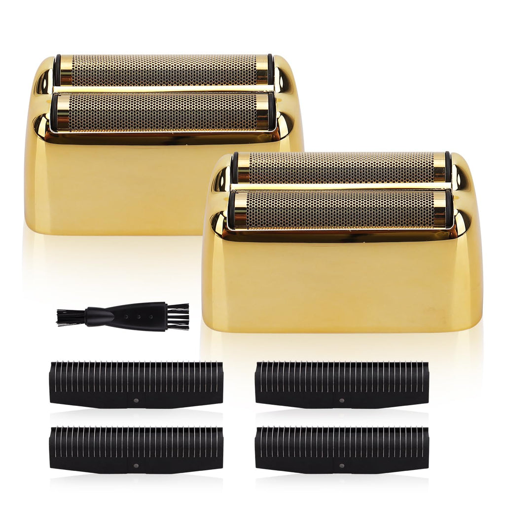 Replacement Foil and Cutter Head - Compatible with Baby*liss Foil Shaver，Double Foil Shaver Replacement Head, Compatible with BaBy*lissPRO trimmer Barberology FXFS2 Electric Razors(Gold)