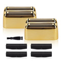 Replacement Foil and Cutter Head - Compatible with Baby*liss Foil Shaver，Double Foil Shaver Replacement Head, Compatible with BaBy*lissPRO trimmer Barberology FXFS2 Electric Razors(Gold)