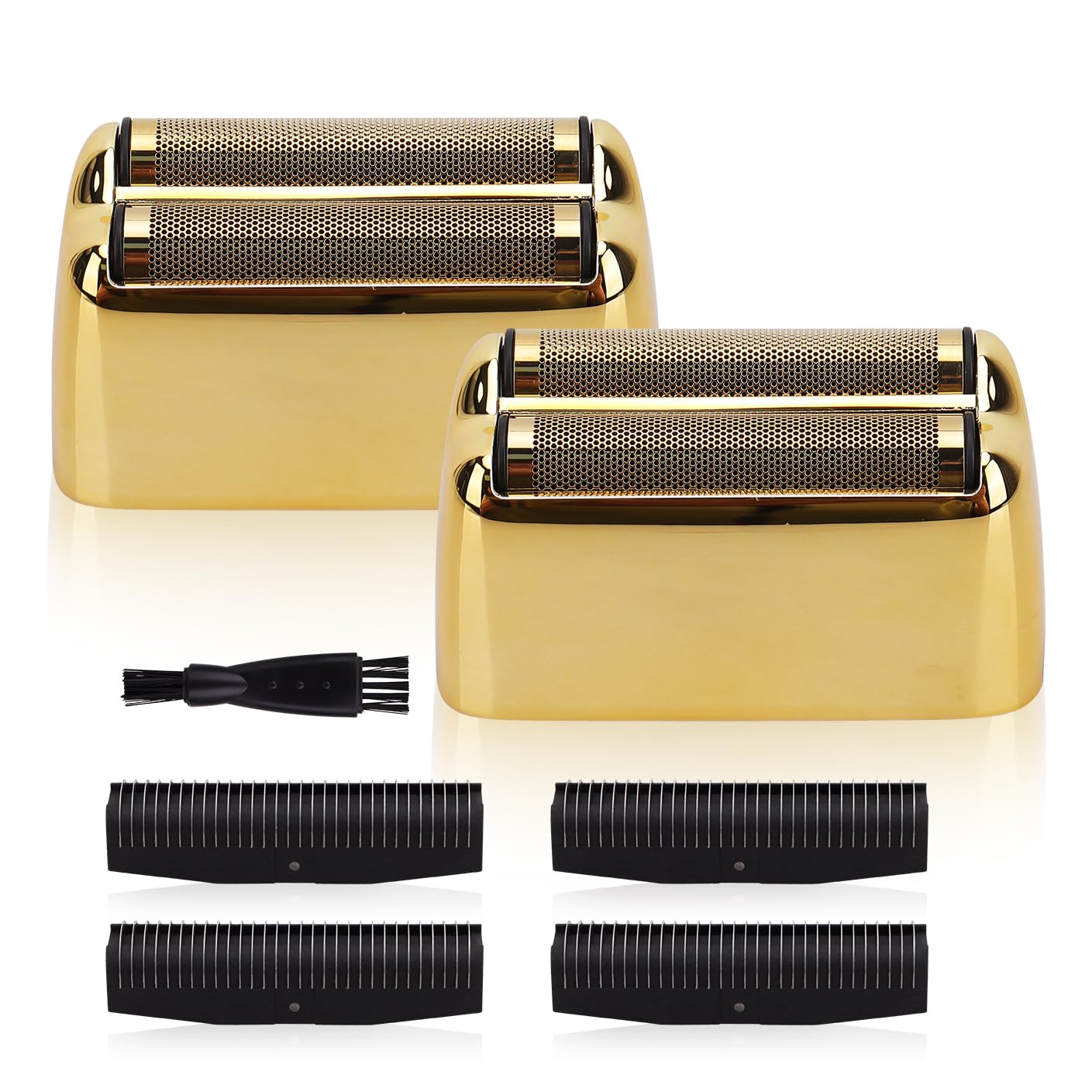 Replacement Foil and Cutter Head - Compatible with Baby*liss Foil Shaver，Double Foil Shaver Replacement Head, Compatible with BaBy*lissPRO trimmer Barberology FXFS2 Electric Razors(Gold)