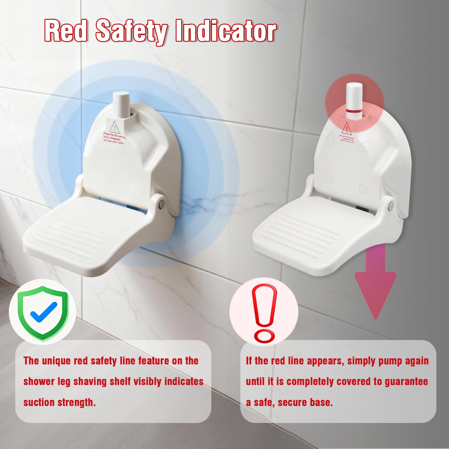 Loorieen Shower Foot Rest for Shaving Legs,Shower Shaving Foot Rest,Foot Rest for Shower with Powerful Suction Cup,Foldable Shaving Step for Inside Shower,Easy to Carry While Traveling