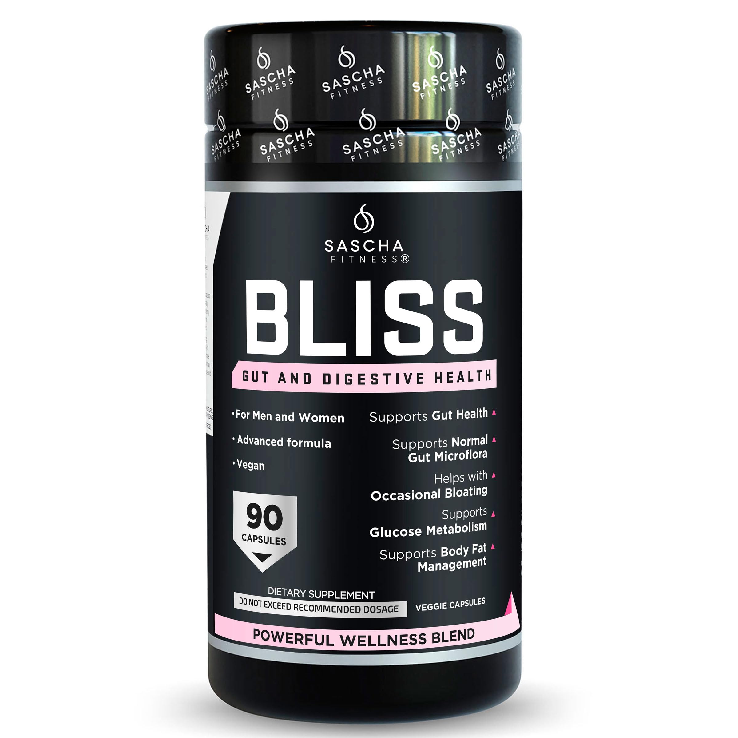 SASCHA FITNESS®️Gut and Digestive Health Support Pills | Prebiotics, Probiotics & Enzyme Blend |Berberine HCI,Gluco Vantage®|Helps with Bloating,Fat Loss, Cravings,Glucose Metabolism,30 Day Supply