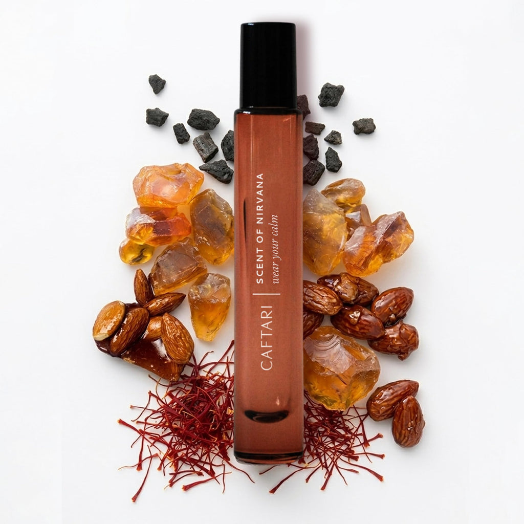 Caftari Oud Perfume Oil Rollerball | Scent of Nirvana | Oud, Musk, Amber & Saffron | Roll On Oil Perfume | Non Toxic Perfume | Alcohol-Free | 100% Jojoba Base | Unisex | Travel Ready 10 ml