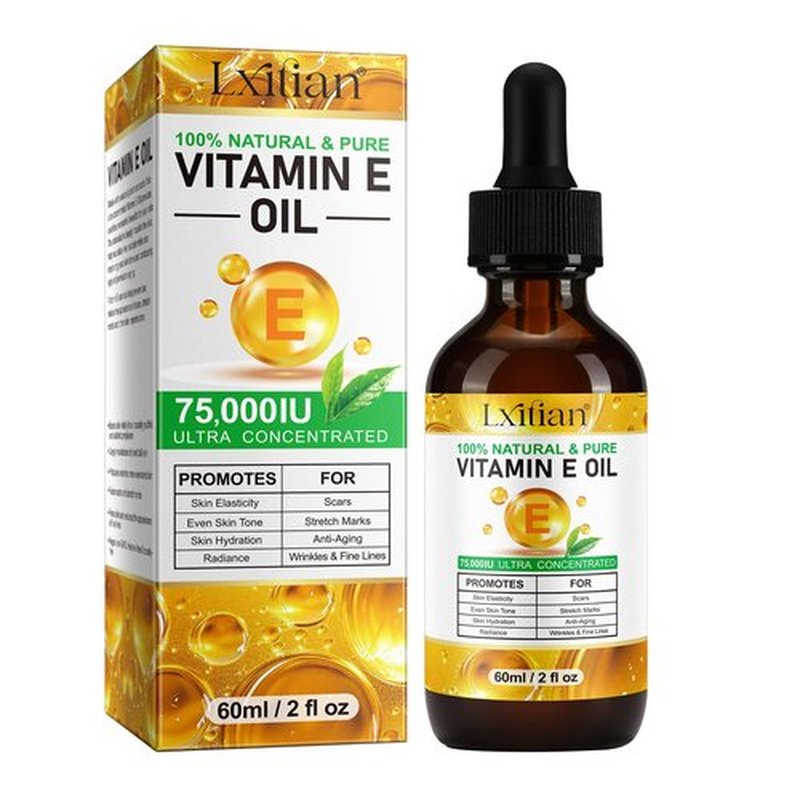 Meifenla Vitamin E Oil for Skin,75,000 IU Pure Vitamin E Oil for Face, Hair,Nail & Body Tightening Plump Skin,Reduce Fine Lines & Scars,Non-GMO