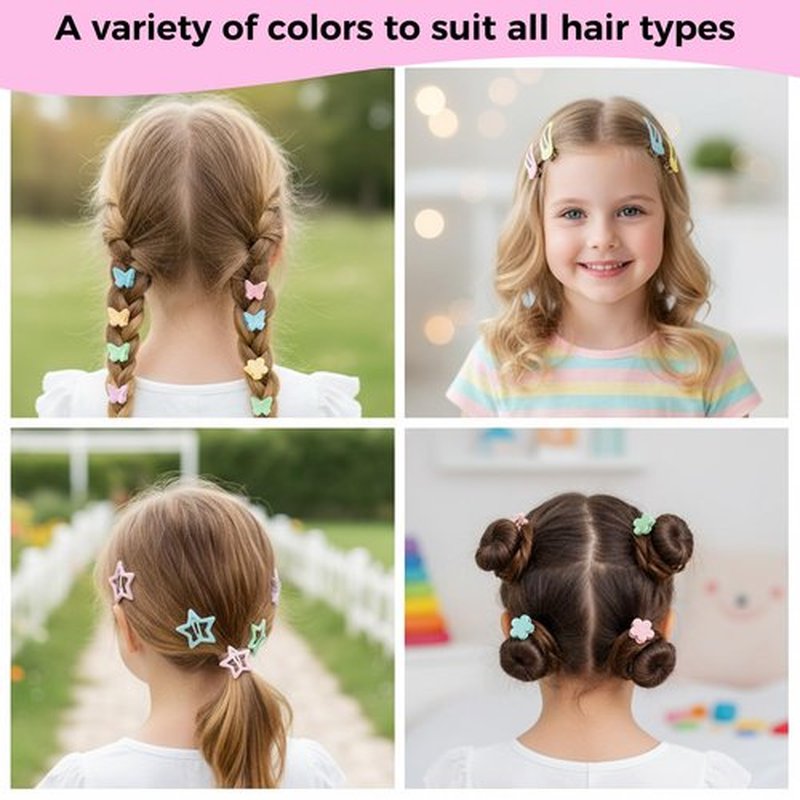 Colorful Rubber Bands Set, 2020Pcs Elastic Hair Ties with 5 Styling Tools 40Pcs Hair Clips Hair Accessories for Girls Daughter
