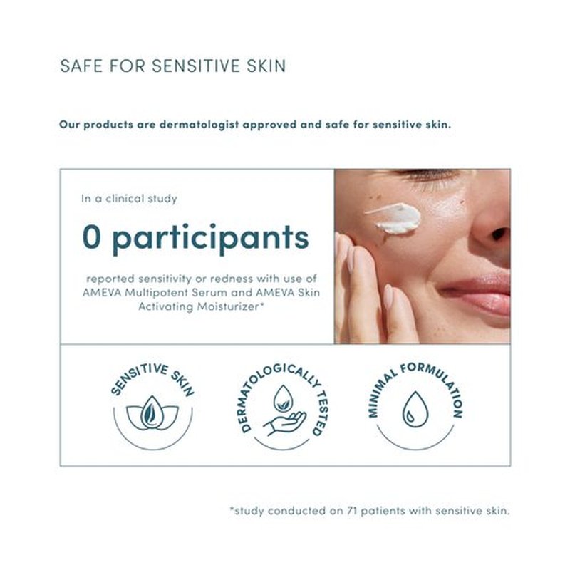 AMEVA Mevalonic Acid Multipotent Serum: Plant-Based, Vegan, Boosts Collagen, Hyaluronic Acid, For Sensitive Skin, Anti-Aging, Velvety Soft, Enhances Radiance (Serum Refill)