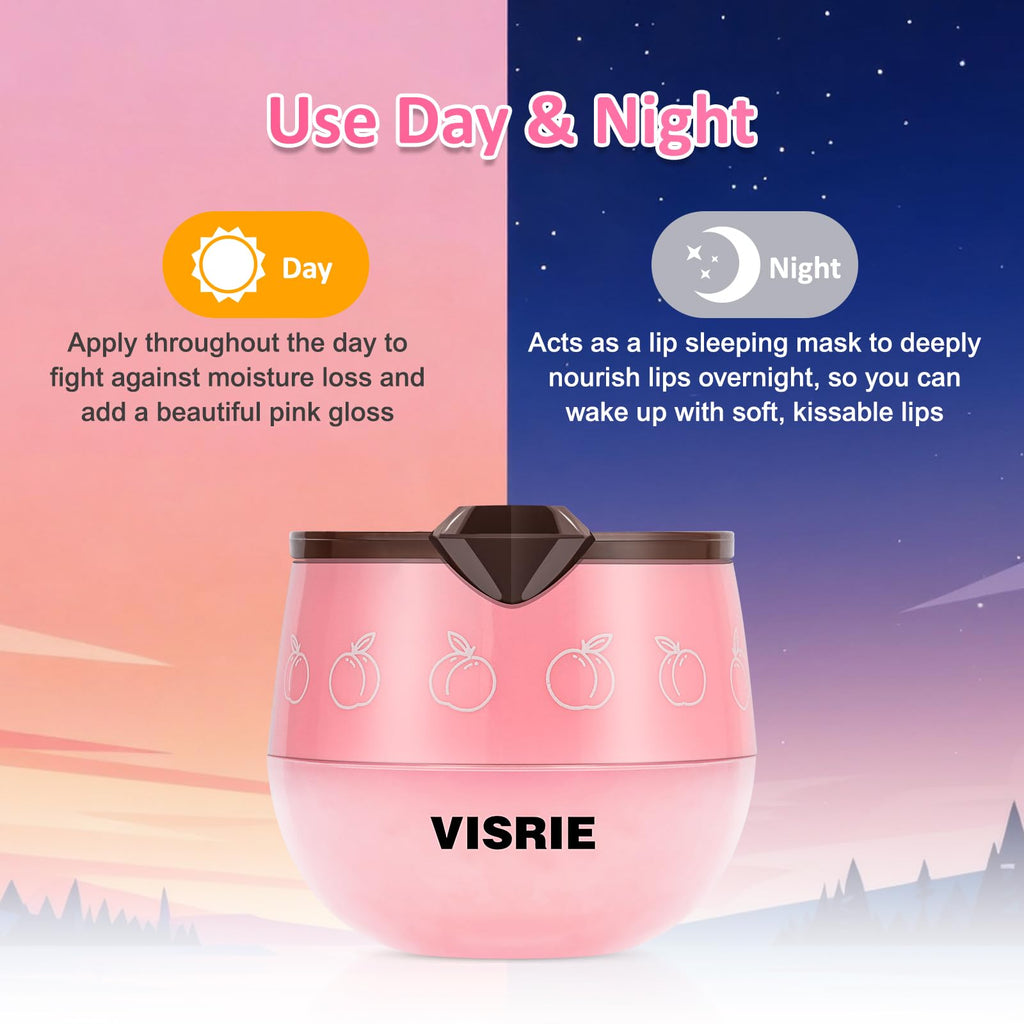 VISRIE 12 PCS Bee Lip Balm Honey Pot, Overnight Sleeping Lip Mask with Applicator - Propolis & Fruit Extract Moisturizing Lip Care for Dry Cracked Lips, Cute Makeup Gift for Women & Girls