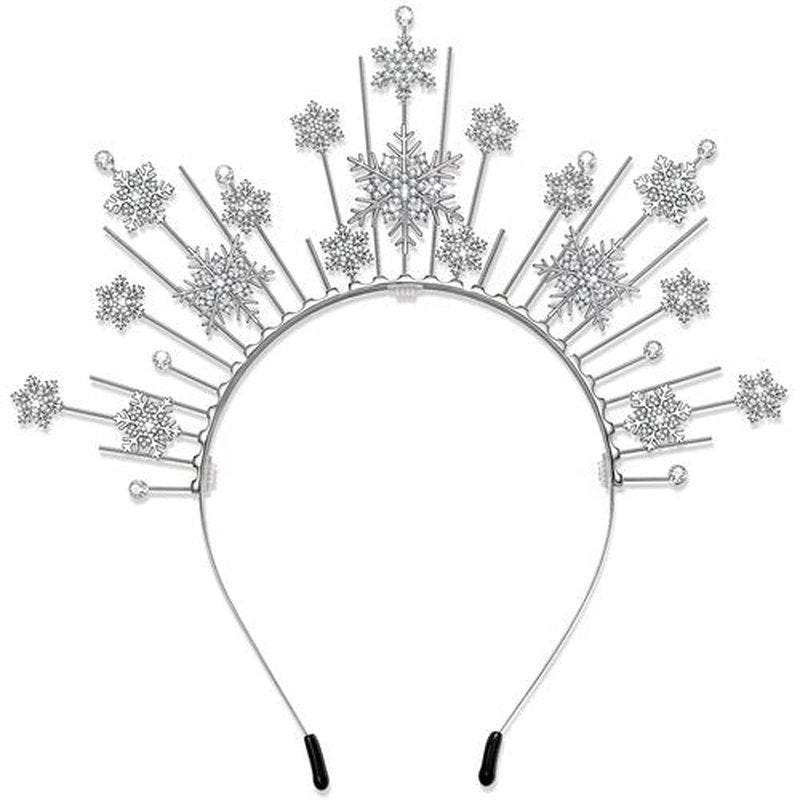 mokkia Christmas Headband for Women Snowflake Headbands Halo Crown Christmas Accessories Outfits Decorations Ugly Sweater Costume Party Favors Decors Holiday Gifts (Pattern C)