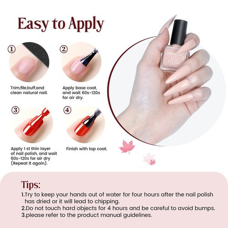 OpenLive 12 PCS Nail Polish Kit With 10 Colors As 2 PCS BASE And TOP Coat Green Blue Red Pink Collection Gifts for Women.